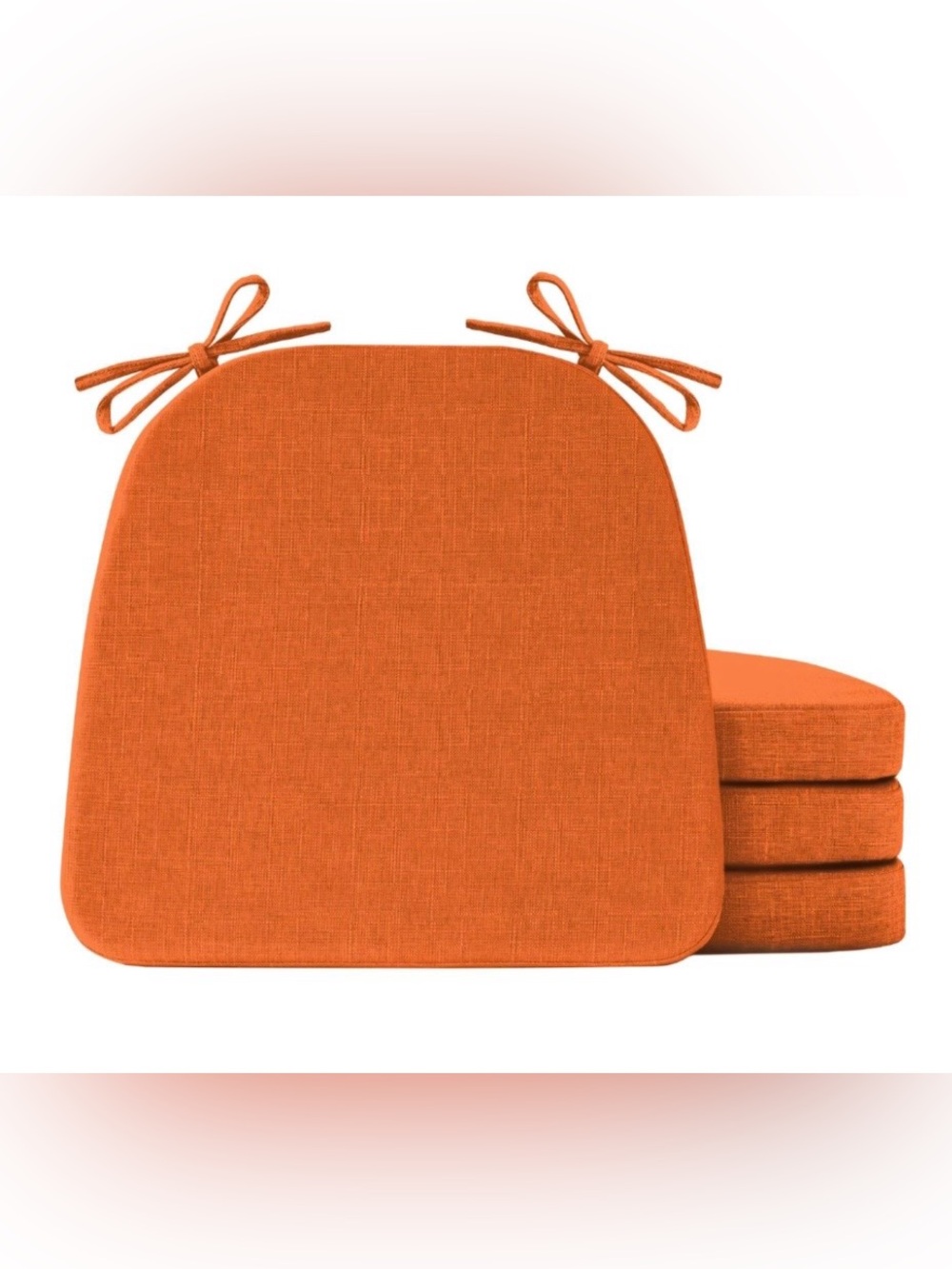 Outdoor Patio Chair Cushions with Ties (4-Pack) ORANGE